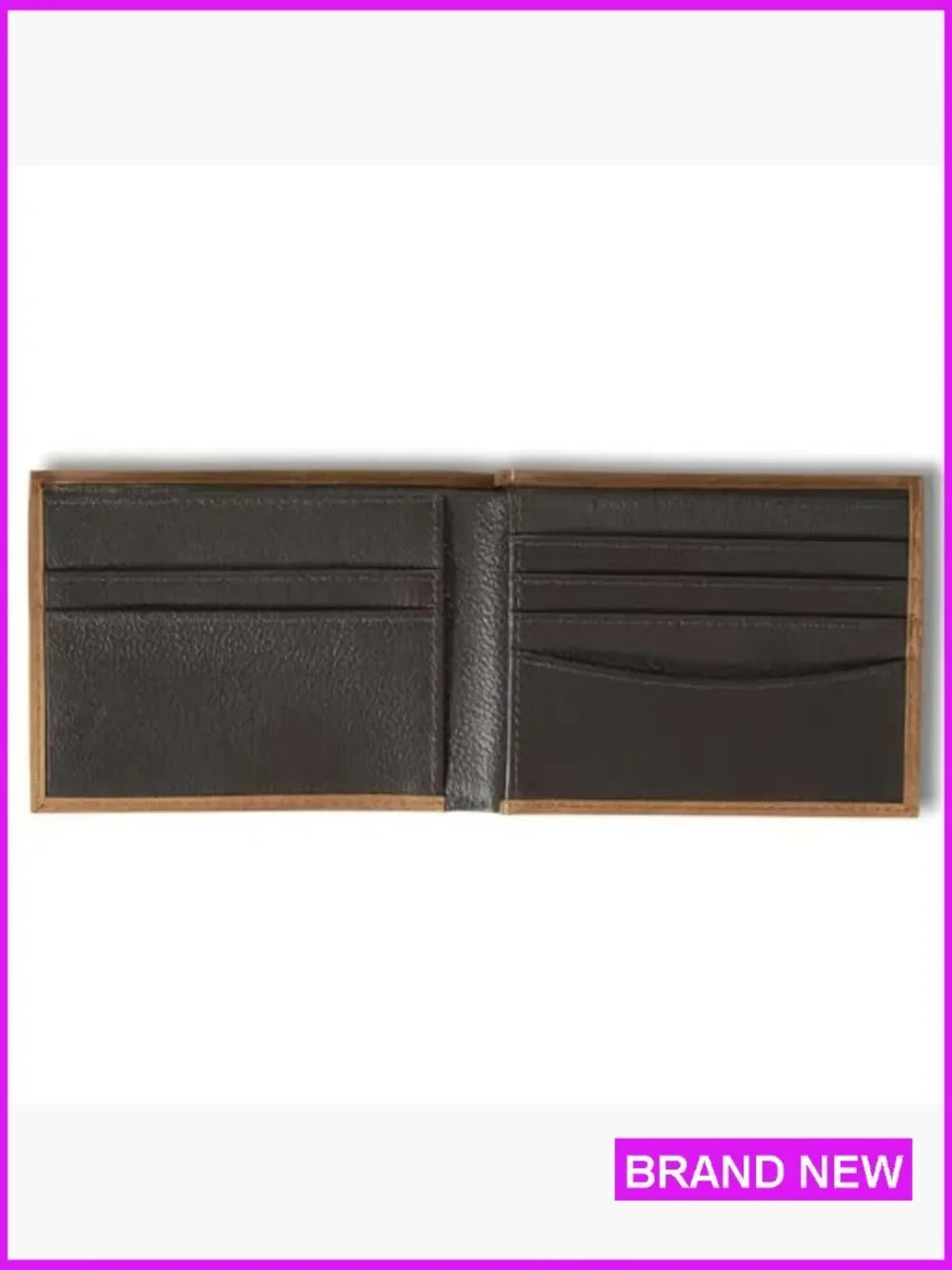 Genuine Leather Bifold Wallet Western Style Patriotic Patch Classic Mens